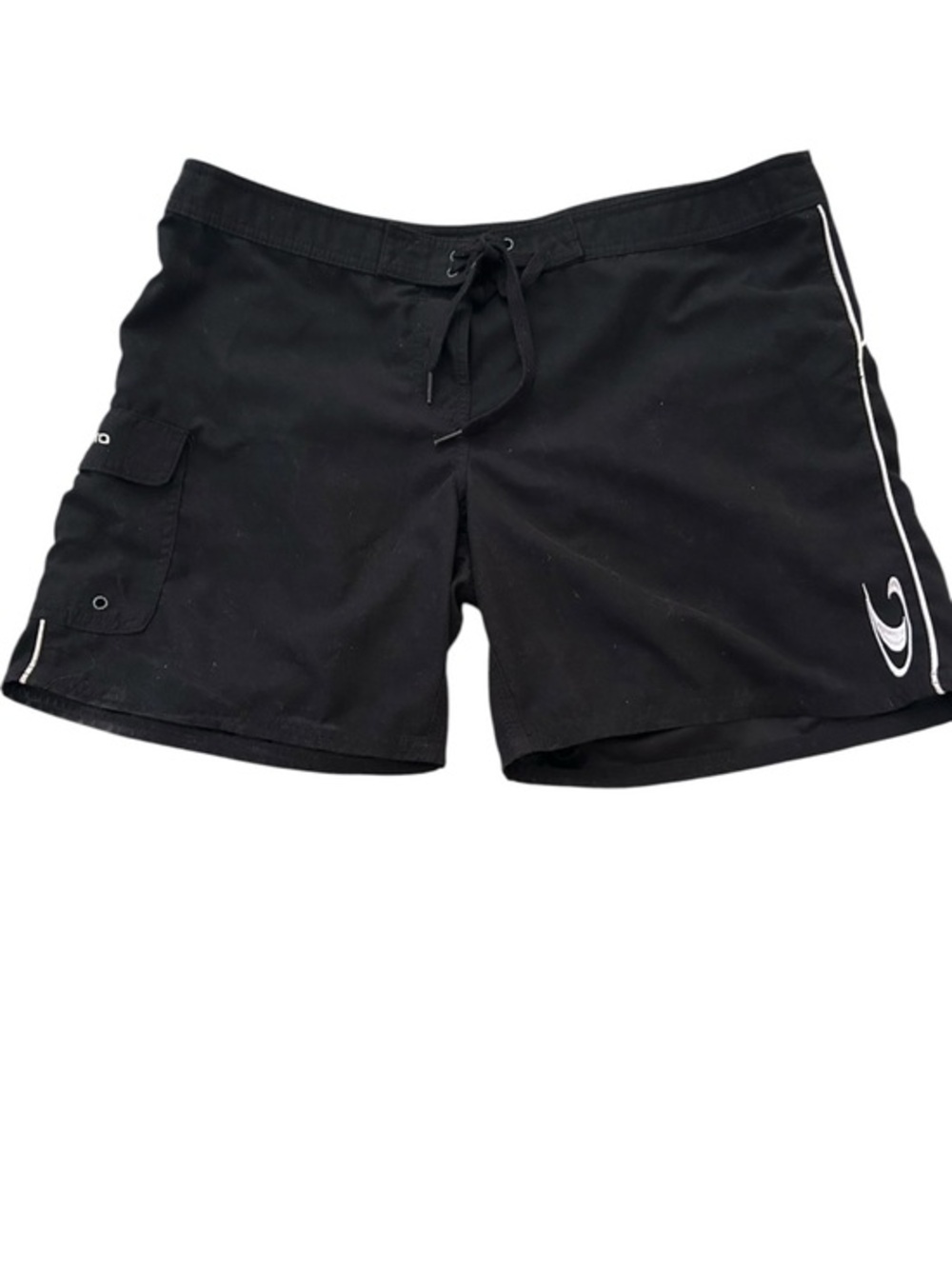 O'Neill Black Drawstring Board Shorts with Logo Waistband
